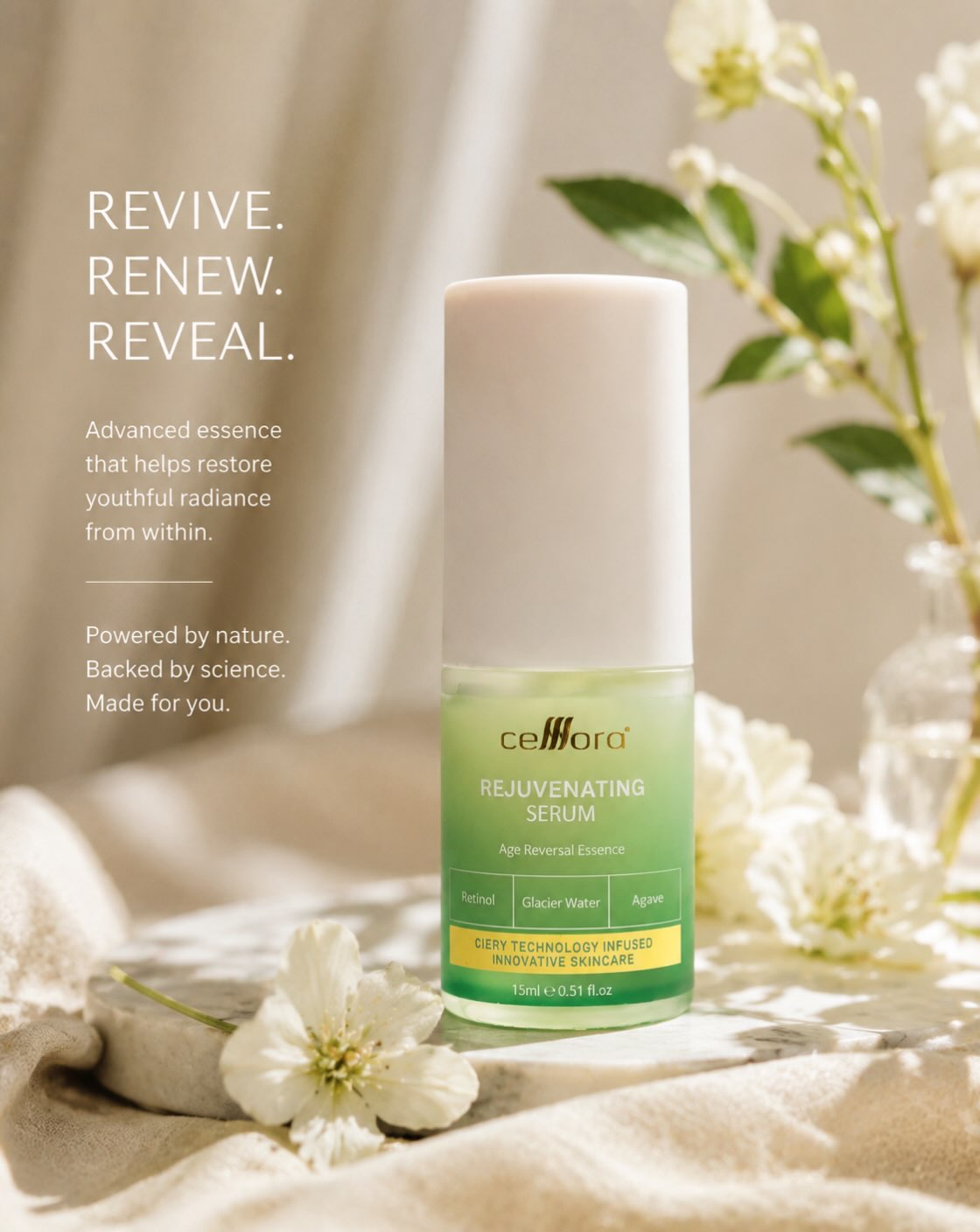 Serum Kulit Kerepot & Kendur: Rejuvenating Serum Celllora | Teknologi Stem Cell CIGF