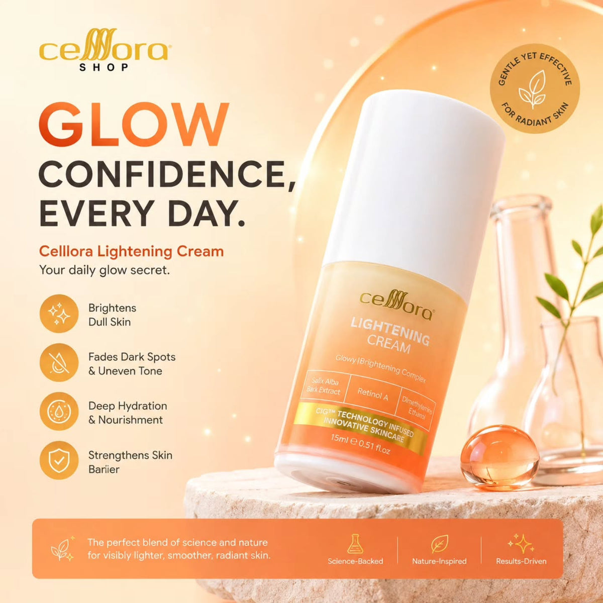 Moisturiser Jeragat: Lightening Cream Celllora | Teknologi Stem Cell CIGF