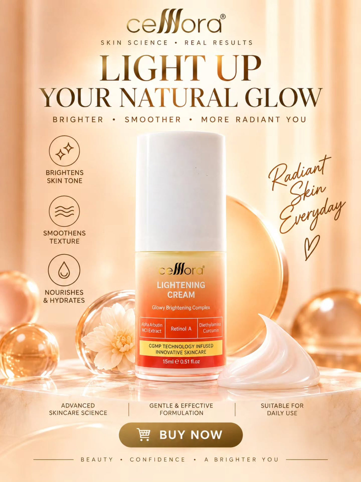 Moisturiser Jeragat: Lightening Cream Celllora | Teknologi Stem Cell CIGF